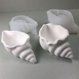 실리콘 조가비 금형 DIY 바다 쉘 향기로운 양초 항아리 보관 상자 콘크리트 석고 수지 홈 장식 공예
