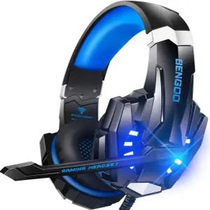 PS4 PC Xbox One 컨트롤러용 BENGOO G9000 스테레오 게이밍 헤드셋 마이크 장착 시 이어 헤드폰을 통한