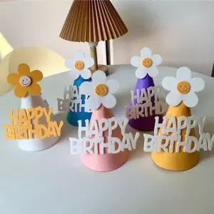 고품질 펠트 데이지 고깔모자 꼬깔모자 생일 모자 파티햇 생일파티모자 (WC3C77E)