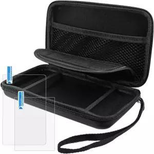 보호 케이스 호환 새로운 3DS XL 및 화면 보호기 상단 AFUNTA 2개 강화 유리 하단 HD 클리어 PET 필름