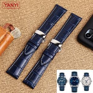 Longines L용 상층 소가죽  팔찌 19 21mm 진한 파란색 시계 스트랩 29094920 밴드 손목시계