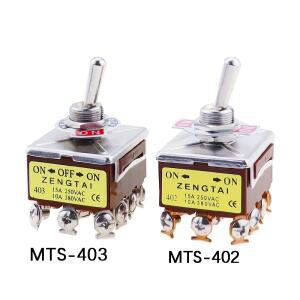 1피스 E-TEN 403 하이 엔드 로커 버튼 스위치 12Pin ON-OFF-ON 실버 접촉 구리 핀 12mm 250V 15A 토글