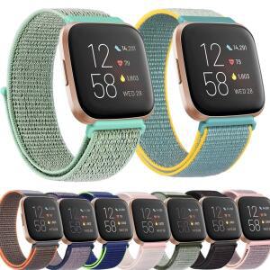 Fitbit Versa 3 2 1 용 나일론 솔로 루프 스트랩 Sense Watchband 스포츠 조절 가능 팔찌  스마트 워치 액