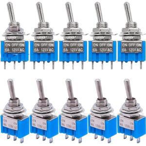 10피스 DIY 토글 스위치 ON-OFF-ON/ON-ON 3Pin 3 래칭 MTS-103 AC 125V/6A 250V/3A 전원 버튼 자동차