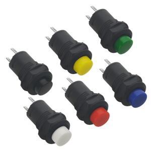 1/5/10피스 12mm 자동 잠금 래칭 푸시 버튼 스위치  ON/Off AC 250V/1.5A 125V/3A  미니 소형 원형