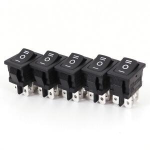 5피스 RLEIL RL3-10 6Pin DPDT ON-OFF-ON 3 위치 15x21mm 미니 소형 로커 10A/125VAC 6A/250VAC