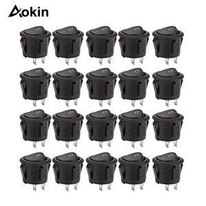 20피스 라운드 로커 스위치 On Off AC 3A/250V 6A/125V 2매트 카펫 러그 SPST On/Off 핀 미니 소형 보트