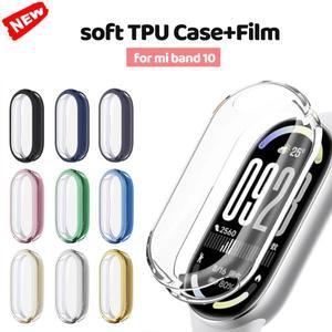 Mi Band 10 스트랩 액세서리 용 소프트 TPU 케이스 + 필름 화면 보호기 샤오미호환 전방위 커버 나일론 땋