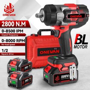 키링 ONEVAN 브러시리스 2800N.M 토크 전동 임팩트 렌치 1/2인치 5단 무선 파워툴 (마키타 18V 배터리 핀