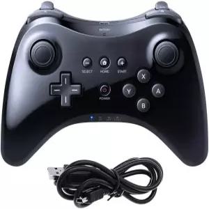 CuleedTec 블랙 클래식 무선 프로 컨트롤러 게임 게임패드 조이패드 리모컨 Wii U용