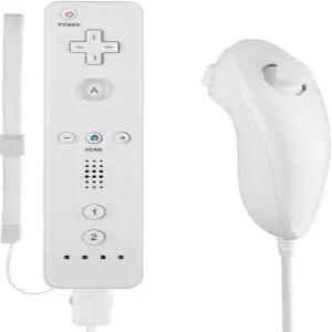 실리콘 케이스와 스트랩이 있는 Wii 및 U용 Lyyes 리모컨 그리고 Nunchuck 컨트롤러 흰색