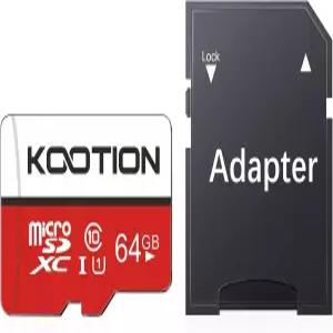 쿠티온 64GB 마이크로 SD 카드 클래스 10 UHS-1 SDXC 메모리 어댑터 포함 U1 C10 TF 플래시