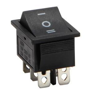 DPDT 보트 로커 스위치  6 터미널  3 위치 ON/OFF/ON  더블 폴 스로우 16A  250VAC  20A