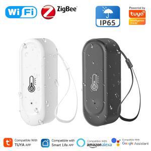 히든센서 WIFIZIGBEE 스마트 온도 습도 센서 야외 ALEXA IP65 GOOGLE 홈과 APP 방수 모니터링은 작동합니다 원격