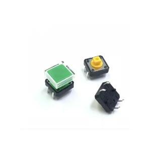 촉각 푸시 단추 스위치  순간 택트 터치 마이크로 B3F  A14 컬러 모자  투명 캡  10 개  12x12x7.3mm