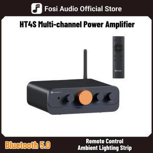Fosi Audio HT4S Bluetooth 4.1 홈 사운드 앰프, 실외 스피커 미니 데스크탑 용 4 채널베이스 셰이커