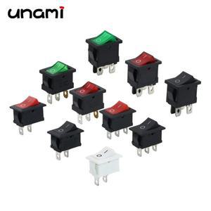 ON-OFF 로커 스위치 전원 KCD1 2 포지션  핀  3 4 빨간색  녹색  검정색  흰색  6A250V