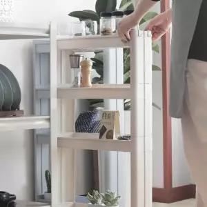 12.5cm 초슬림 틈새정리 바퀴형 선반 트롤리 3단 4단 틈새수납선반 (W7D2C1E)