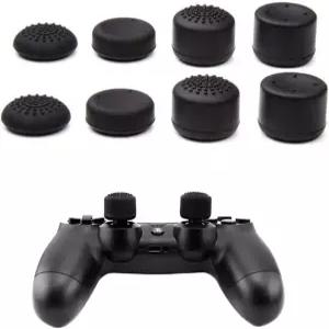 8개의 엄지 그립 커버 PS5 Xbox 360용 스틱 캡 Wii U 컨트롤러 논슬립 실리콘 블랙