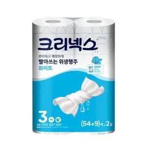 크리넥스 빨아쓰는 위생행주 화이트 (54+9)매x2롤 빨아쓰는키친타올 (WAEEC6D)