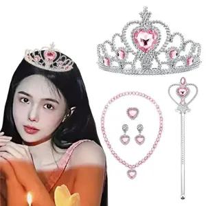 고품질 연말 생일 파티 공주 놀이 왕관 세트 티아라 요술봉 생일파티소품 (WB6253F)