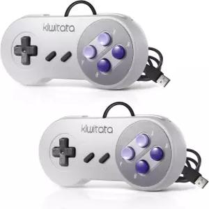 KIWITATA PC 게임용 클래식 SNES USB 컨트롤러 Windows XP 7 8 11 Mac Raspberry Pi용 레트로 유선