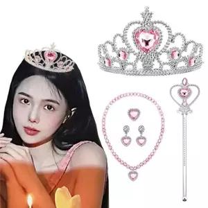 연말 생일 파티 공주 놀이 왕관 세트 티아라 요술봉 생일파티소품 연말룩 (WB6253F)