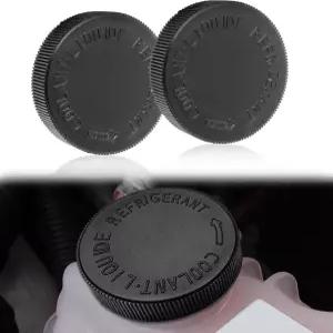 2PCS 엔진 라디에이터 냉각수 탱크 블랙 리저버 캡 인피니티 닛산 르노 OEM 21712-79900과 호환됨