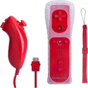 모션 플러스와 넌척이 내장된 TechKen 리모컨 Wii 및 U와 호환 모든 게임에 적합