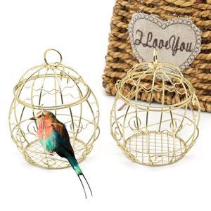 1PCS 미니 금속 골드 버드 잔디 야외 파티 케이지 HUMMINGBIRD 정원 피더