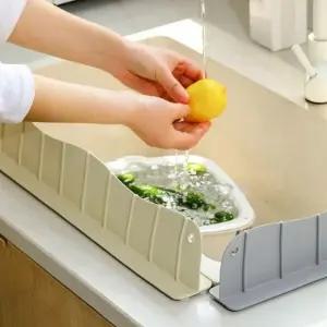 싱크대 실리콘 물막이 웨이브 물튐방지 칸막이 주방 싱크볼 설거지 청소 부착형