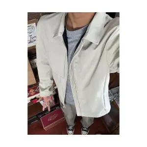 남성 심플데일리룩 항공 점퍼 쇼트 행정 가을 하드보일드 야상 OOTD3
