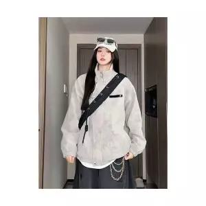 남성 심플데일리룩 항공 점퍼 빈티지 나염 가죽 재킷 야상 쇼트 봄가을 야구 OOTD3