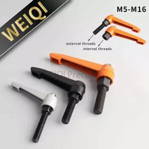 VCN929 M5M12 외부 스레드 조정 가능한 핸들 레버 클램핑 금속 손잡이 L 자형 기계 도구