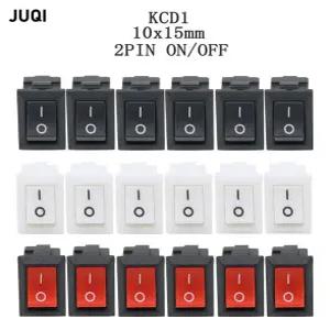 3/5/10Pcs KCD11101 푸시 버튼 스위치 3A/250V 미니 블랙 레드 화이트 10*15mm 2 핀 ON/OFF SPST 로커