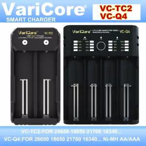 VariCo TC2 Q4 TypeC 스마트 충전기 18650/21700/26650/18350 이온 및 NiMH 배터리용 독립 충전 고속