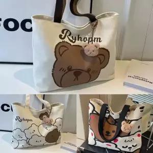 [하프클럽/]Ryhapm곰돌이백 토드백 보부상버스 데일리백 캐주얼 가벼운 패션