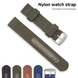 18mm 나일론 캔버스 시계 밴드 짠 소프트 벨트 팔찌 남성 여성 스포츠 손목
