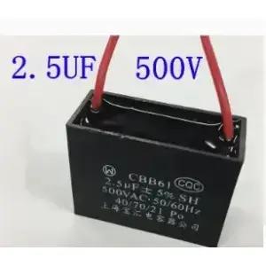 2개 CBB61 AC 500V 2.5uf 5 50/60Hz 2선식 모터 작동 팬 커패시터