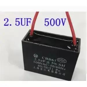 2개 CBB61 AC 500V 2.5uf 5 50/60Hz 2선식 모터 작동 팬 커패시터