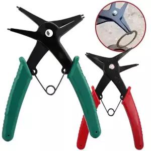 1pc Circlip 펜치 2 in 1 내부 및 외부 이중 목적 스프링 대형 고정 링 제거 도구