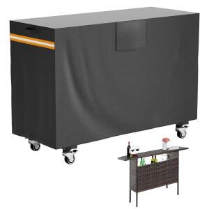 EVRBUL 72''L x 29''W 44''H 헤비 듀티 420D 야외 바 준비 테이블 파티오 카트 커버, 그릴 높이 가구 보호 방풍 버클 및 반사 스트라이프 포함