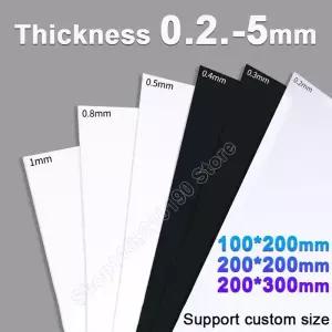 210Pcs PVC 플라스틱 시트 하드 리지드 플레이트 보드 화이트 블랙 베 모델 만들기 재료 패드 패널 두꺼운