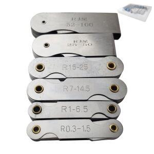 JENSWILL 6 팩 R0.3-1.5 / R1-6.5 다이 R7-14.5 휴대용 게이지 오목 필렛 및 측정 R25-50 R15-25 R52-100 볼록 점검 스틸 도구 반경 세트, 메이커 스테인리스
