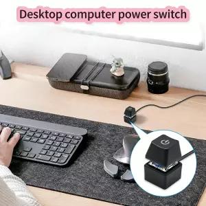 컴퓨터 데스크탑 외부 스위치 블루 LED PC 마더보드 전원 켜기/끄기 버튼(홈 오용)