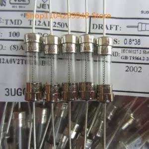 10개/배치 T12Al250V 유리 벨트 리드 5X20Mm T12A 250V 0.2X 0.78인치 퓨즈