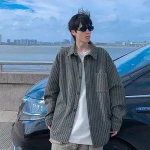 록쉬블몰 남성 퀼팅 칼라 재킷 셔츠 내장 솔리드 봄가을 상의 긴팔 HO3