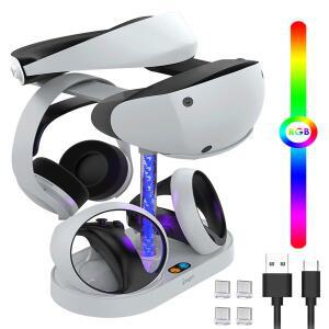 RGB 조명 VR 디스플레이 액세서리가 포함된 PS 컨트롤러 충전 도킹 스테이션