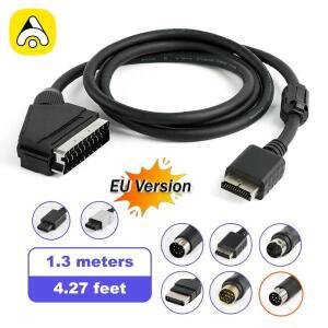 Saturn/MD/Xbox/PS1/PS2/PS3 비디오 게임 콘솔용 SYNC RGB Scart 케이블의 1.3m 고 복합