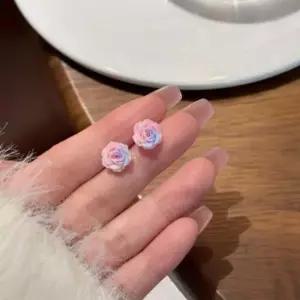 s925 여리여리 쁘띠 그라데이션 플라워 귀걸이 3종 세트